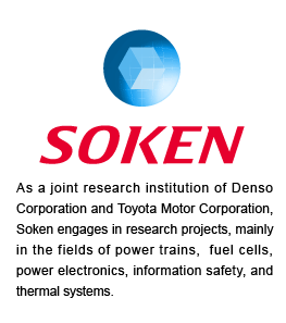 SOKEN As a joint research institution of Denso Corporation and Toyota Motor Corporation, Soken engages in research projects, mainly in the fields of power trains, fuel cells, power electronics, information safety, and thermal systems.